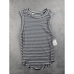 NWT We The Free Free People Women's Kate Striped Tank White+Black Size XL
